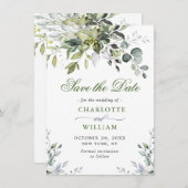 Elegant Waterverf Eucalyptus Floral Wedding Save The Date (Voorkant / Achterkant)