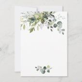 Elegant Waterverf Eucalyptus Floral Wedding Save The Date (Achterkant)