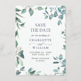 Elegant Waterverf Eucalyptus Floral Wedding Save The Date
