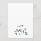 Elegant Waterverf Eucalyptus Floral Wedding Save The Date (Achterkant)