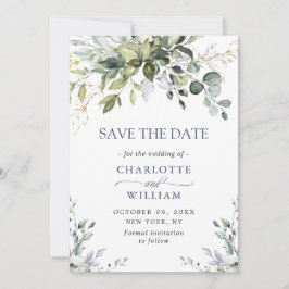 Elegant Waterverf Eucalyptus Floral Wedding Save The Date