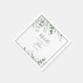 Elegant Waterverf Eucalyptus Foliage Name Weddensc Servet (Hoek)