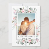 Elegant Waterverf Eucalyptus FOTO Weddenschap Save Save The Date (Voorkant)