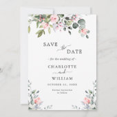 Elegant Waterverf Eucalyptus FOTO Weddenschap Save Save The Date (Achterkant)