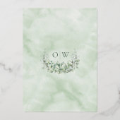 Elegant Waterverf Eucalyptus Gold Foil Weddenschap Folie Uitnodiging (Achterkant)