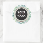 Elegant Waterverf Eucalyptus Greenery Black Ronde Sticker (Tas)