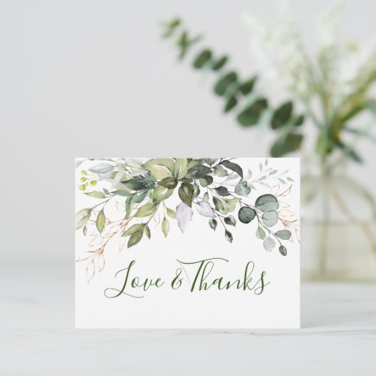 Elegant Waterverf Eucalyptus Greenery Hartelijk da Briefkaart (Staand voorkant)
