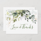 Elegant Waterverf Eucalyptus Greenery Hartelijk da Briefkaart (Voorkant / Achterkant)