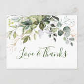 Elegant Waterverf Eucalyptus Greenery Hartelijk da Briefkaart (Voorkant)