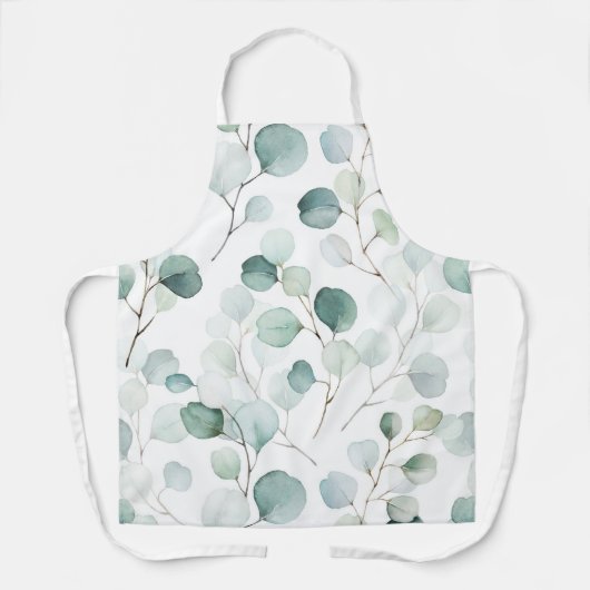 Elegant Waterverf Eucalyptus Greenery Pattern Schort (Voorkant)