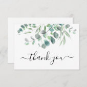 Elegant Waterverf Eucalyptus Greenery Script Bedankkaart (Voorkant / Achterkant)