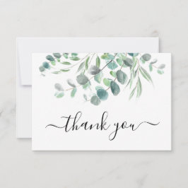 Elegant Waterverf Eucalyptus Greenery Script Bedankkaart