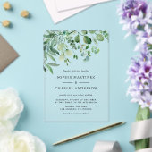 Elegant Waterverf Eucalyptus Greenery Wedding Acryl Uitnodigingen (Insitu (Huwelijk))