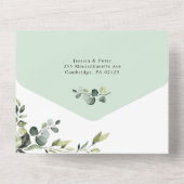 Elegant Waterverf Eucalyptus Greenery Wedding All In One Uitnodiging (Achterkant)