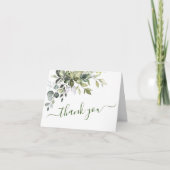 Elegant Waterverf Eucalyptus Greenery Wedding Bedankkaart (Voorkant)