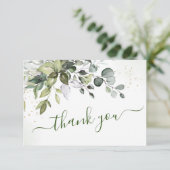Elegant Waterverf Eucalyptus Greenery Wedding Bedankkaart (Staand voorkant)