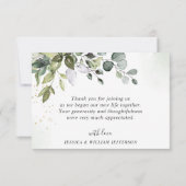 Elegant Waterverf Eucalyptus Greenery Wedding Bedankkaart (Achterkant)