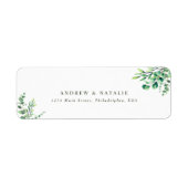 Elegant Waterverf Eucalyptus Greenery Wedding Etiket (Voorkant)