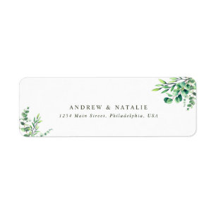 Elegant Waterverf Eucalyptus Greenery Wedding Etiket