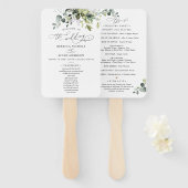 Elegant Waterverf Eucalyptus Greenery Wedding Ha Handwaaier (Voorkant en achterkant)