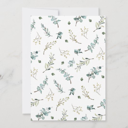 Elegant Waterverf Eucalyptus Greenery Wedding IV Kaart (Achterkant)