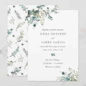 Elegant Waterverf Eucalyptus Greenery Wedding IV Kaart (Voorkant / Achterkant)
