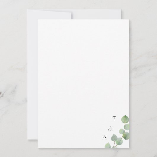 Elegant Waterverf Eucalyptus Greenery Wedding Kaart (Achterkant)