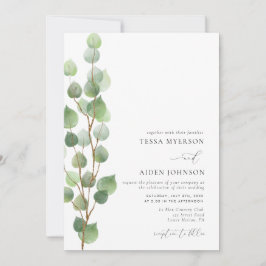 Elegant Waterverf Eucalyptus Greenery Wedding Kaart