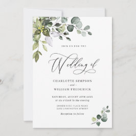 Elegant Waterverf Eucalyptus Greenery Wedding Kaart