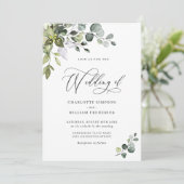 Elegant Waterverf Eucalyptus Greenery Wedding Kaart (Staand voorkant)