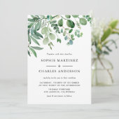 Elegant Waterverf Eucalyptus Greenery Wedding Kaart (Staand voorkant)