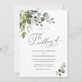 Elegant Waterverf Eucalyptus Greenery Wedding Kaart