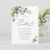 Elegant Waterverf Eucalyptus Greenery Wedding Kaart (Staand voorkant)