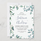 Elegant Waterverf Eucalyptus Greenery Wedding Kaart (Voorkant)