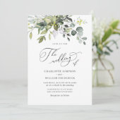 Elegant Waterverf Eucalyptus Greenery Wedding Kaart (Staand voorkant)