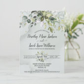 Elegant Waterverf Eucalyptus Greenery Wedding Kaart (Staand voorkant)