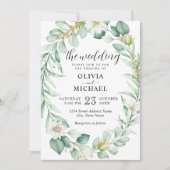 Elegant Waterverf Eucalyptus Greenery Wedding Kaart (Voorkant)