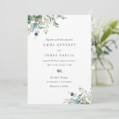 Elegant Waterverf Eucalyptus Greenery Wedding Kaart (Staand voorkant)