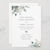 Elegant Waterverf Eucalyptus Greenery Wedding Kaart (Voorkant / Achterkant)