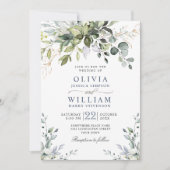 Elegant Waterverf Eucalyptus Greenery Wedding Kaart (Voorkant)