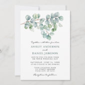 Elegant Waterverf Eucalyptus Greenery Wedding Kaart (Voorkant)