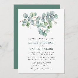 Elegant Waterverf Eucalyptus Greenery Wedding Kaart