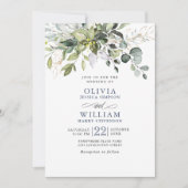 Elegant Waterverf Eucalyptus Greenery Wedding Kaart (Voorkant)