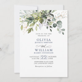 Elegant Waterverf Eucalyptus Greenery Wedding Kaart