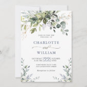 Elegant Waterverf Eucalyptus Greenery Wedding Kaart (Voorkant)