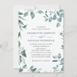 Elegant Waterverf Eucalyptus Greenery Wedding Kaart