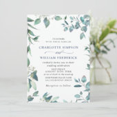 Elegant Waterverf Eucalyptus Greenery Wedding Kaart (Staand voorkant)