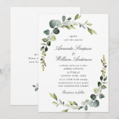 Elegant Waterverf Eucalyptus Greenery Wedding Kaart (Voorkant / Achterkant)