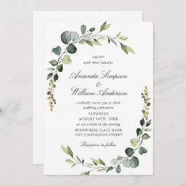 Elegant Waterverf Eucalyptus Greenery Wedding Kaart
