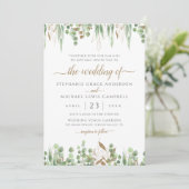 Elegant Waterverf Eucalyptus Greenery Wedding Kaart (Staand voorkant)